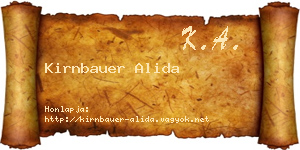 Kirnbauer Alida névjegykártya